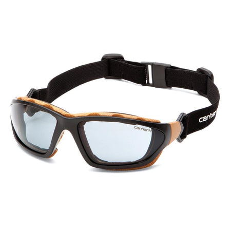 Pyramex Carhartt Carthage Anti-Fog Shooting Glasses Black Tan Frame Grey Lens