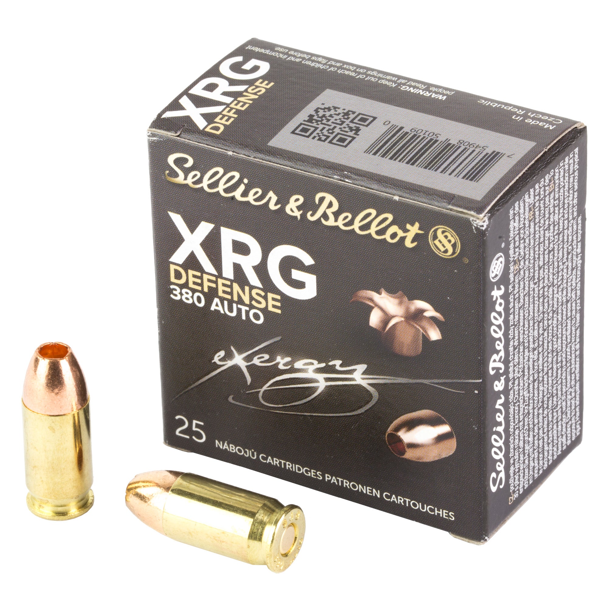 Sellier & Bellot (S&B) XRG Solid Copper Hollow Point 77 Grain 380 ACP 1116 fps 754908501090