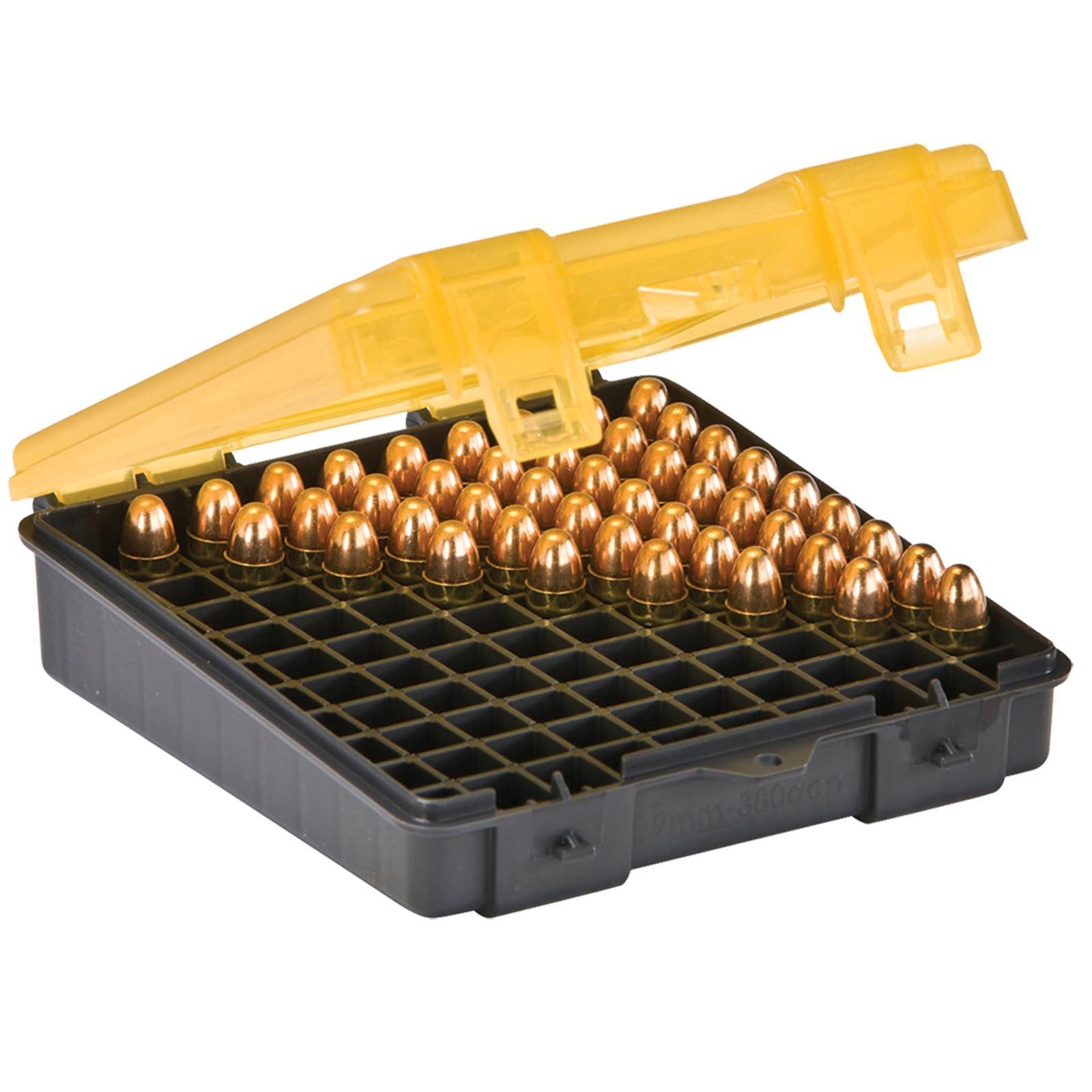 Plano 100-Round Flip Top Ammo Case for 9mm / .380 Hard Shell Plastic