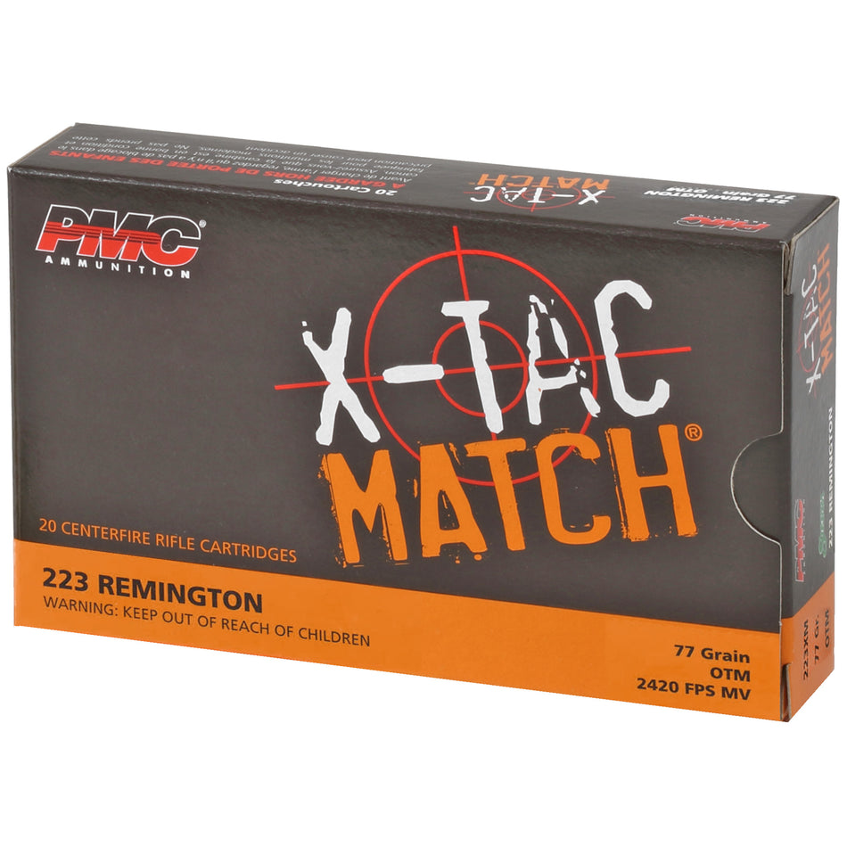 PMC X-Tac Match Competition Open Tip Match 77 Grain .223 Remington 2790 fps 741569060066