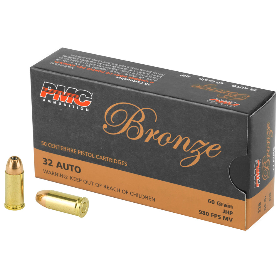 PMC Bronze Jacketed Hollow Point 60 Grain .32 ACP 980 fps 741569050098
