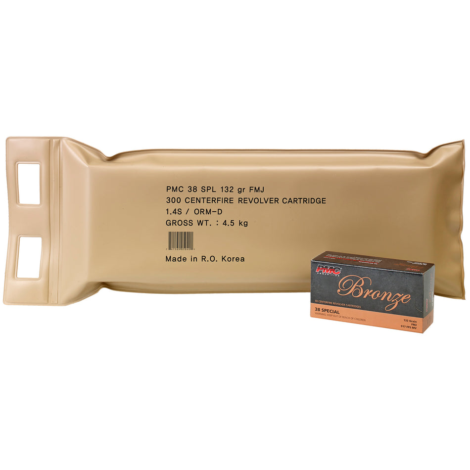 PMC .38 Special Bronze Battle Pack 132 grain Full Metal Jacket ammunition