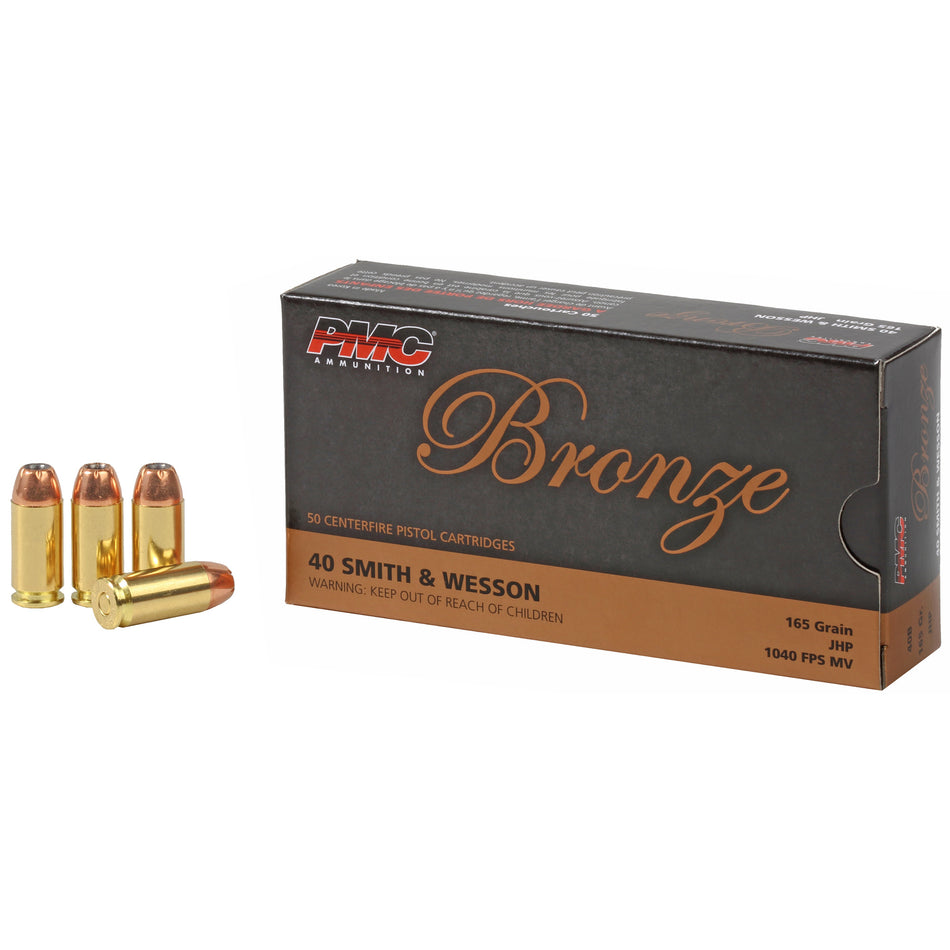 PMC Bronze Jacketed Hollow Point 165 Grain .40 S&W 1040 fps 741569050463