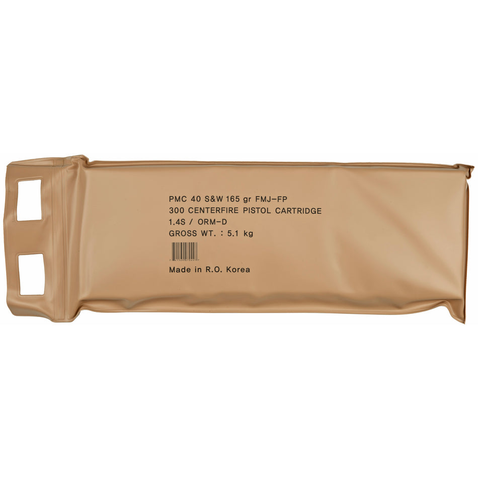 PMC .40 S&W Bronze Battle Pack 165 grain Full Metal Jacket Flat Point ammunition