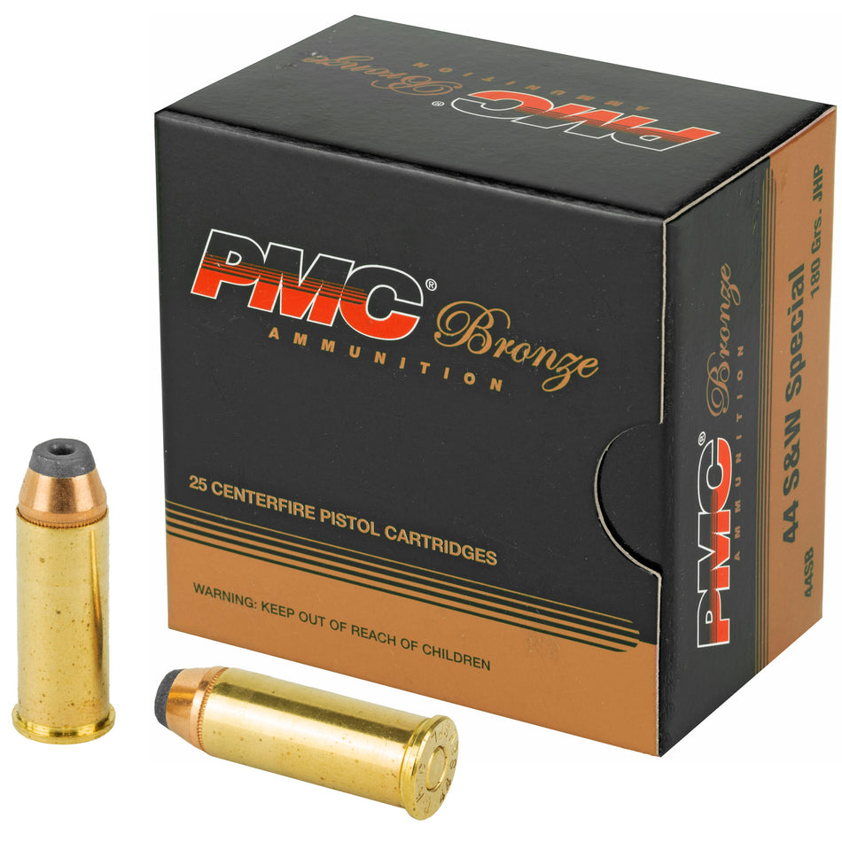 PMC .44 S&W Special Bronze 180 grain Jacketed Hollow Point ammunition