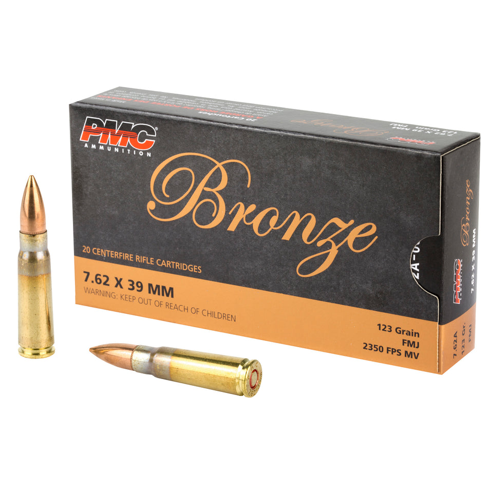 PMC Bronze Full Metal Jacket 123 Grain 7.62x39mm 2350 fps 741569060318