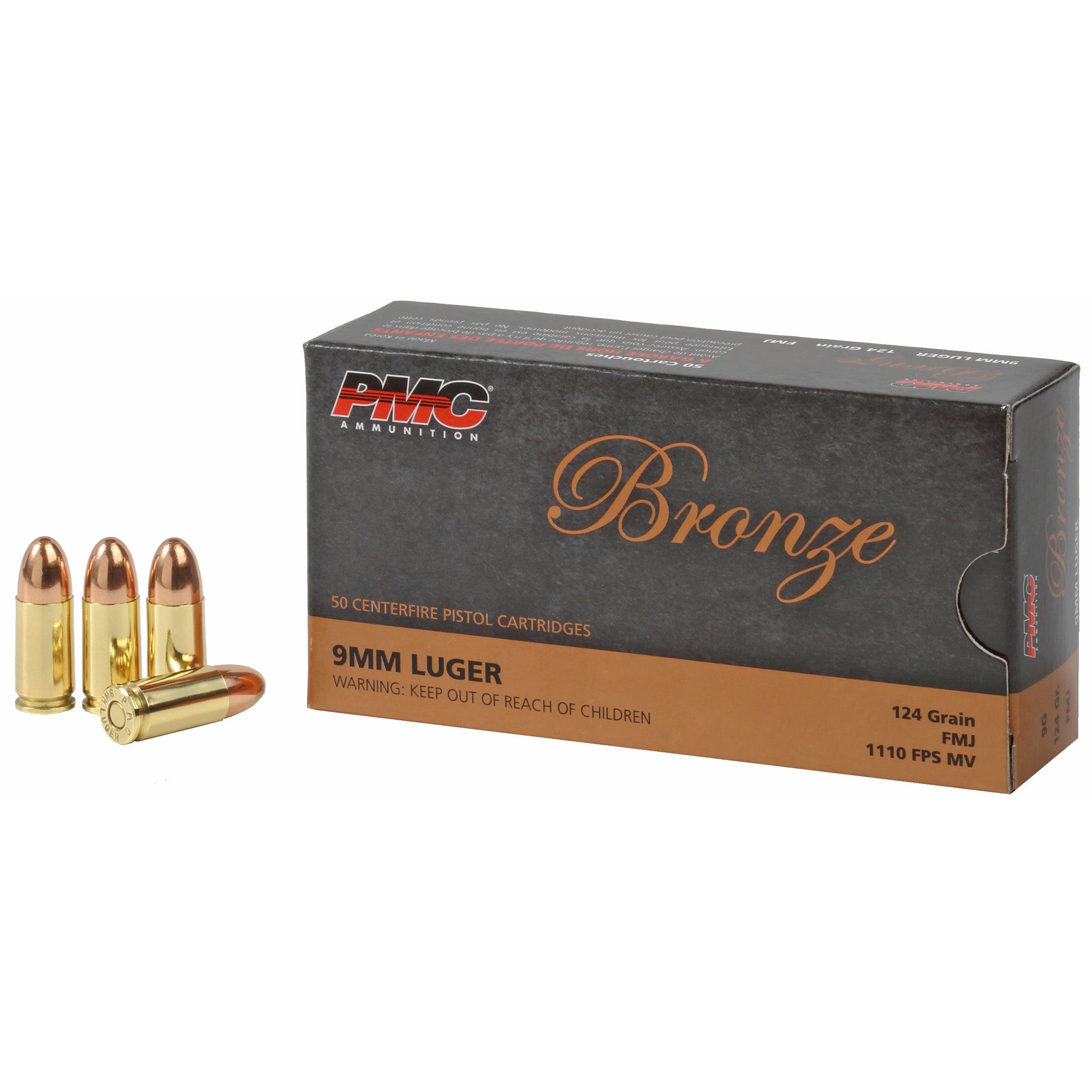 PMC Bronze 9mm 124gr FMJ Ammo