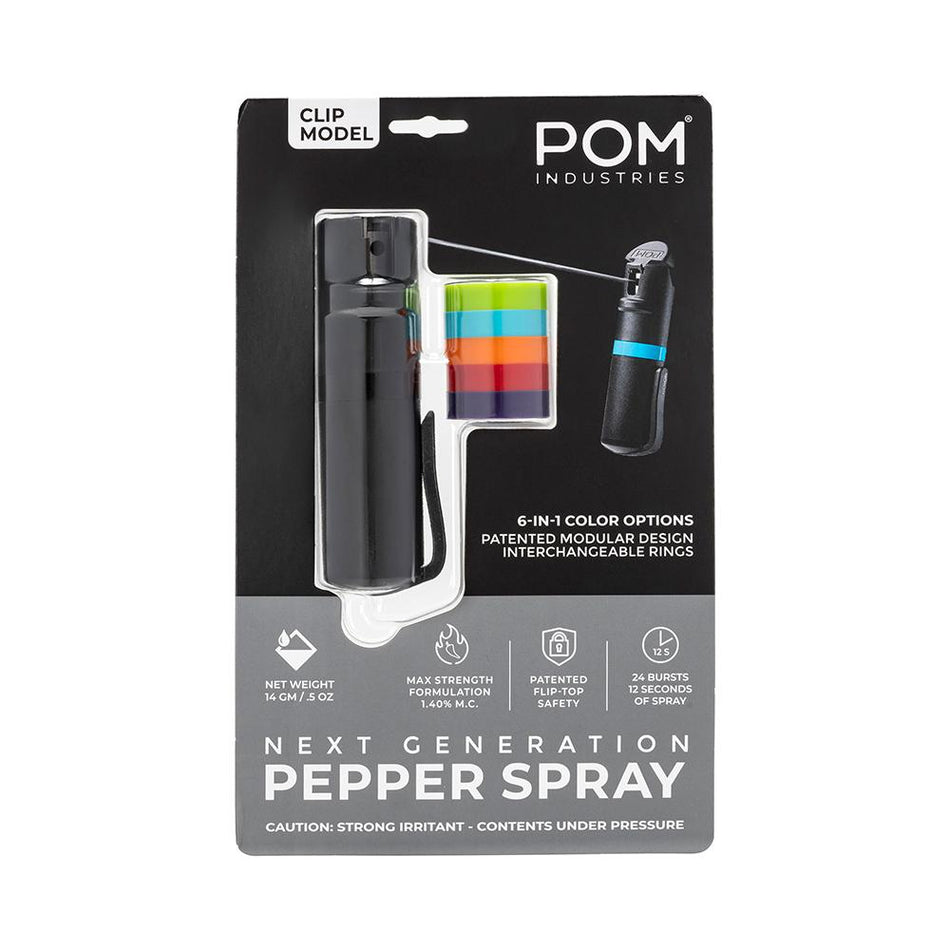 POM Pepper Spray Flip-Top Clip Model Black