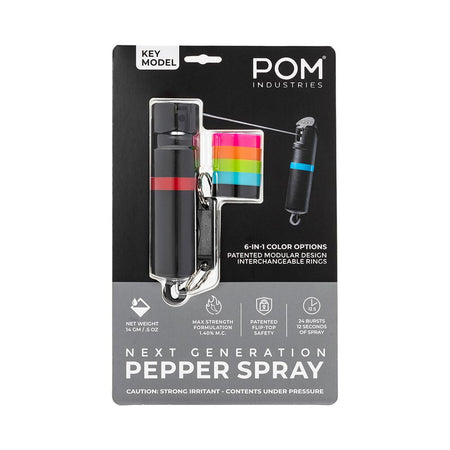 POM 6-in-1 Keychain Pepper Spray .05oz Black