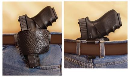 PeaceKeeper Black Leather Belt Slide Holster for Medium/Large Handguns