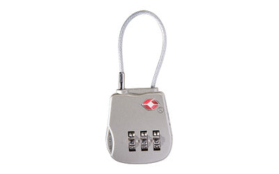 Pelican Gray TSA Combo Lock with Steel Cable, Compatible with Pelican Cases