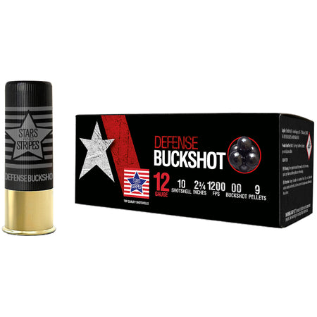 Stars and Stripes CBUCK9 Stars and Stripes Defense  12 Gauge 2.75"  Buckshot  8033343363671