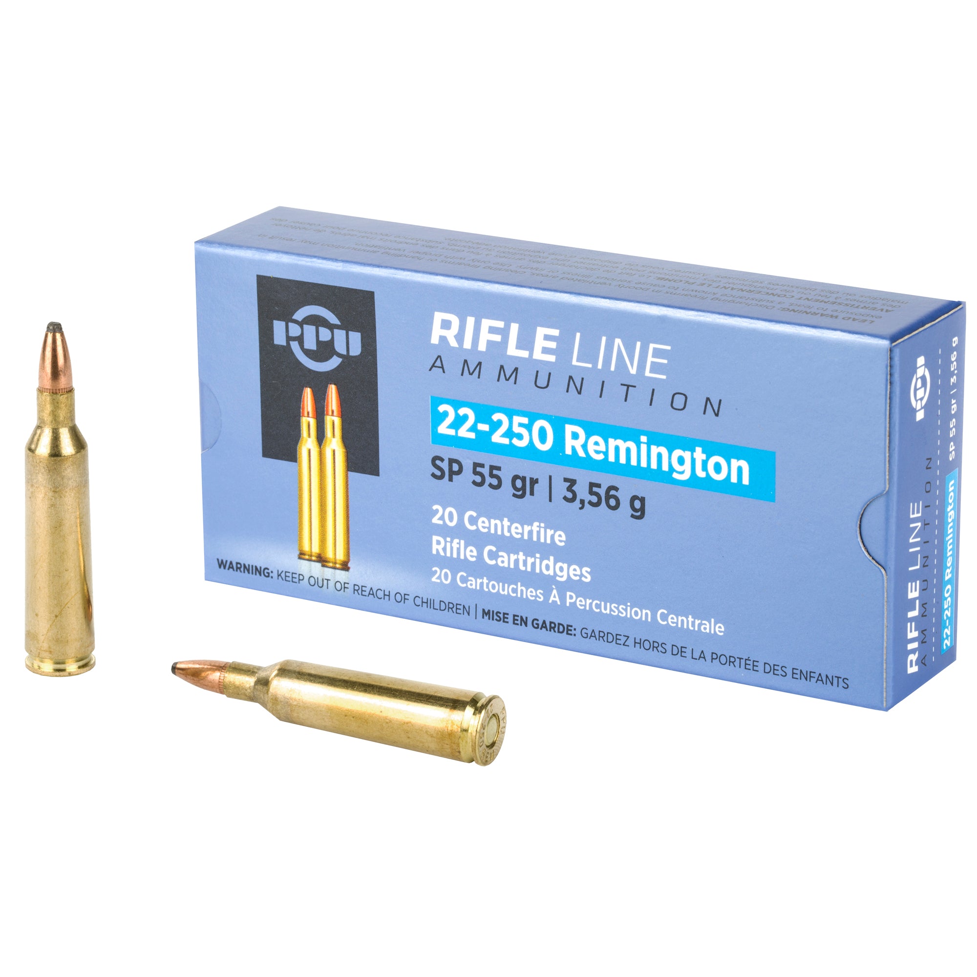 PPU (prvi Partizan) 22-250 Remington 55gr Soft Point (SP)