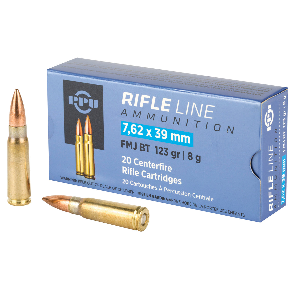 Prvi Partizan 7.62x39mm Rifle 123 grain Full Metal Jacket ammunition