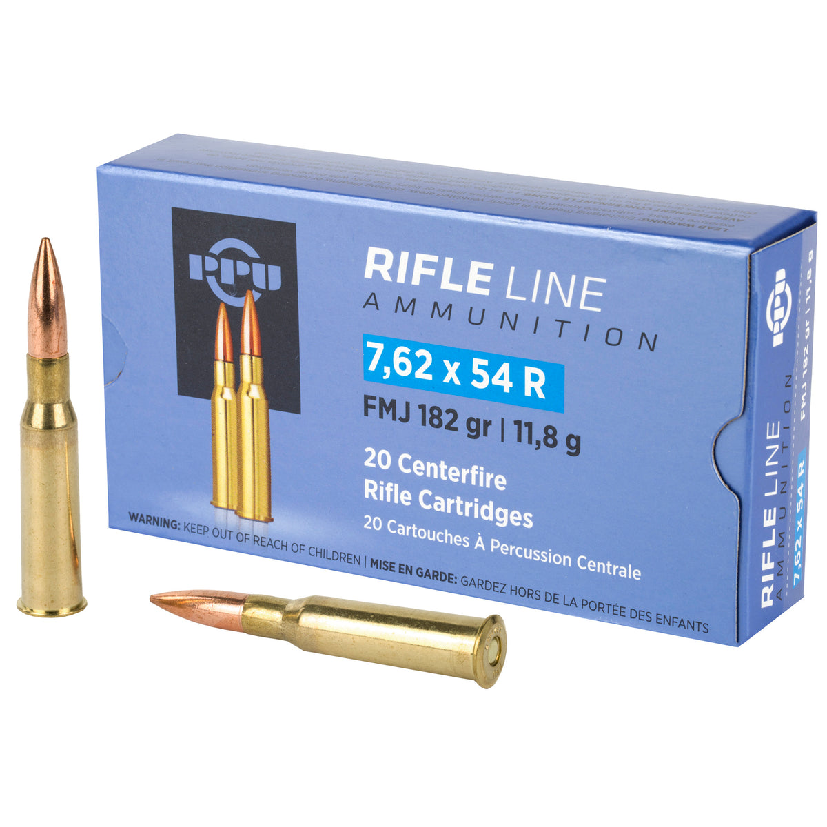 Prvi Partizan 7.62x54mmR Metric Rifle 182 grain Full Metal Jacket Boat Tail ammunition