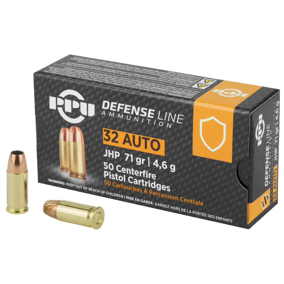 Prvi Partizan Handgun Defense Jacketed Hollow Point 71 Grain .32 ACP 902 fps 8605003813033
