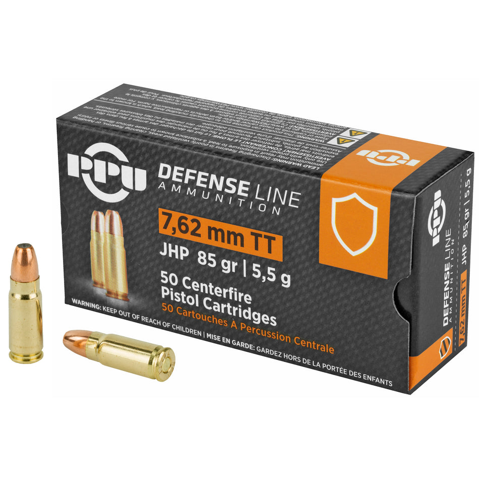 Prvi Partizan 7.62x25mm Tokarev Handgun Defense 85 grain Jacketed Hollow Point ammunition