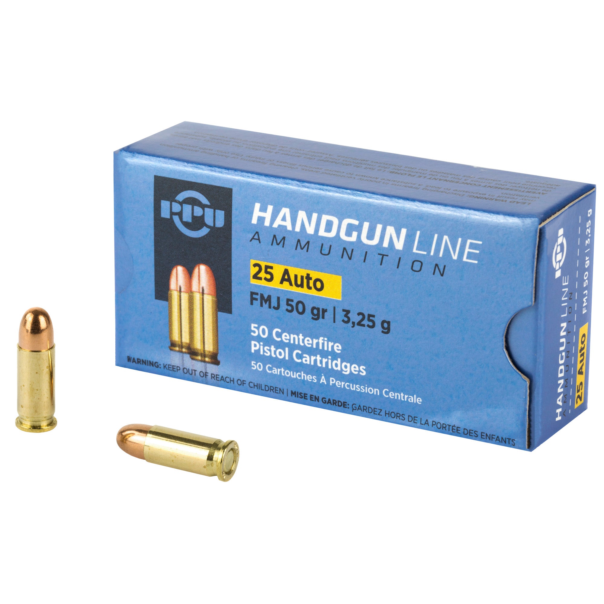 Prvi Partizan .25 ACP Handgun 50 grain Full Metal Jacket ammunition