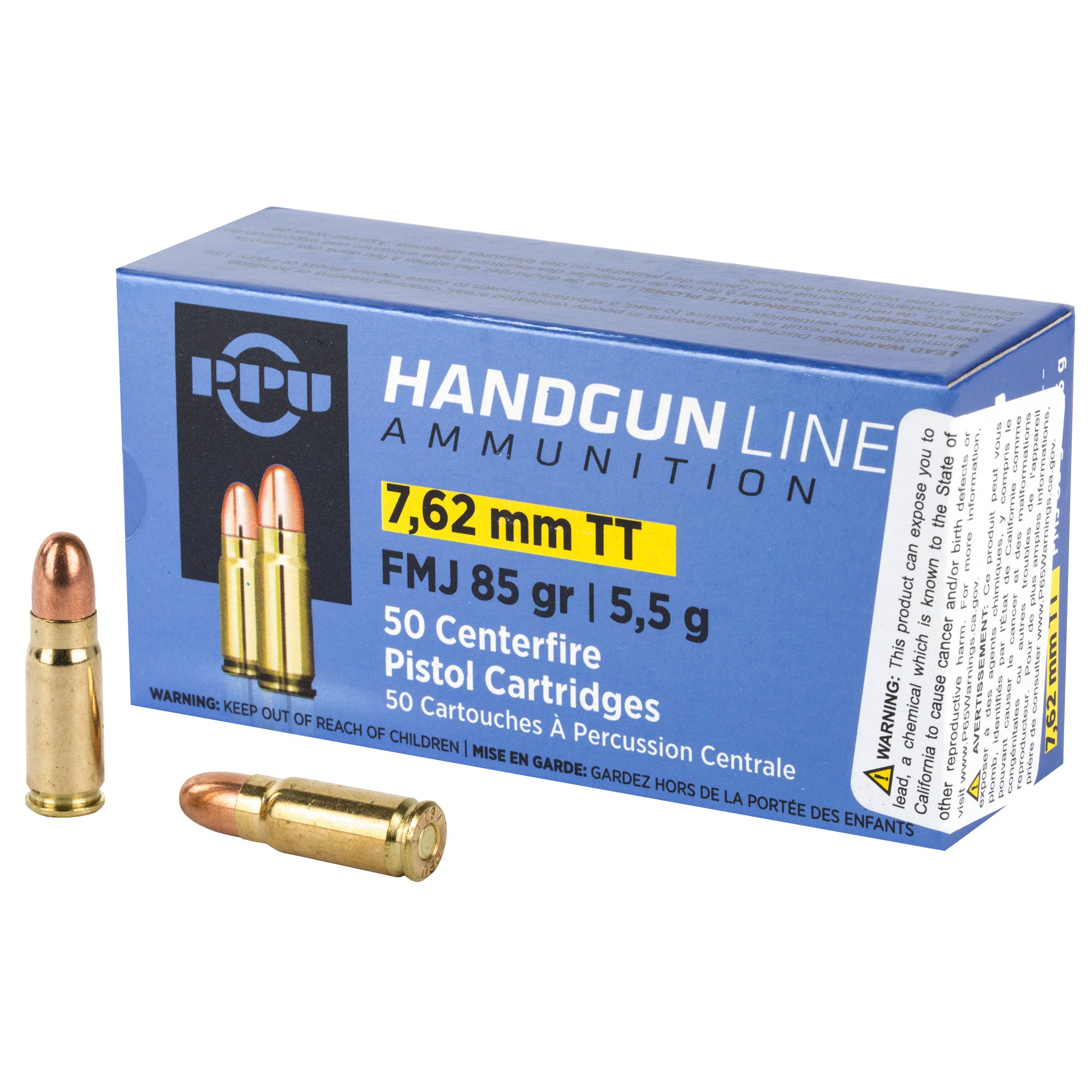 Prvi Partizan 7.62x25mm Tokarev Handgun 85 grain Full Metal Jacket ammunition