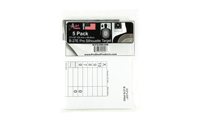 Pro-Shot B27E-PRO Silhouette Shooting Target 5-Pack, 23"x35", Gray/Black