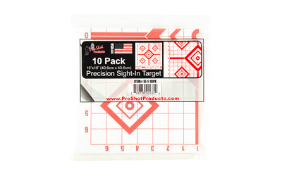 Pro-Shot Diamond Precision 16"x16" Shooting Target 10-Pack, Red/White