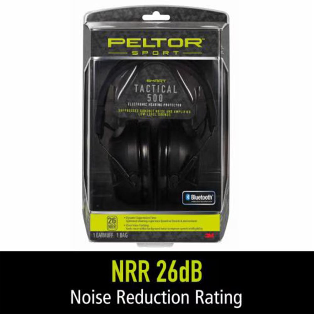 3M Peltor Sport Tactical 500 Electronic Shooting Ear Muffs 26dB Black
