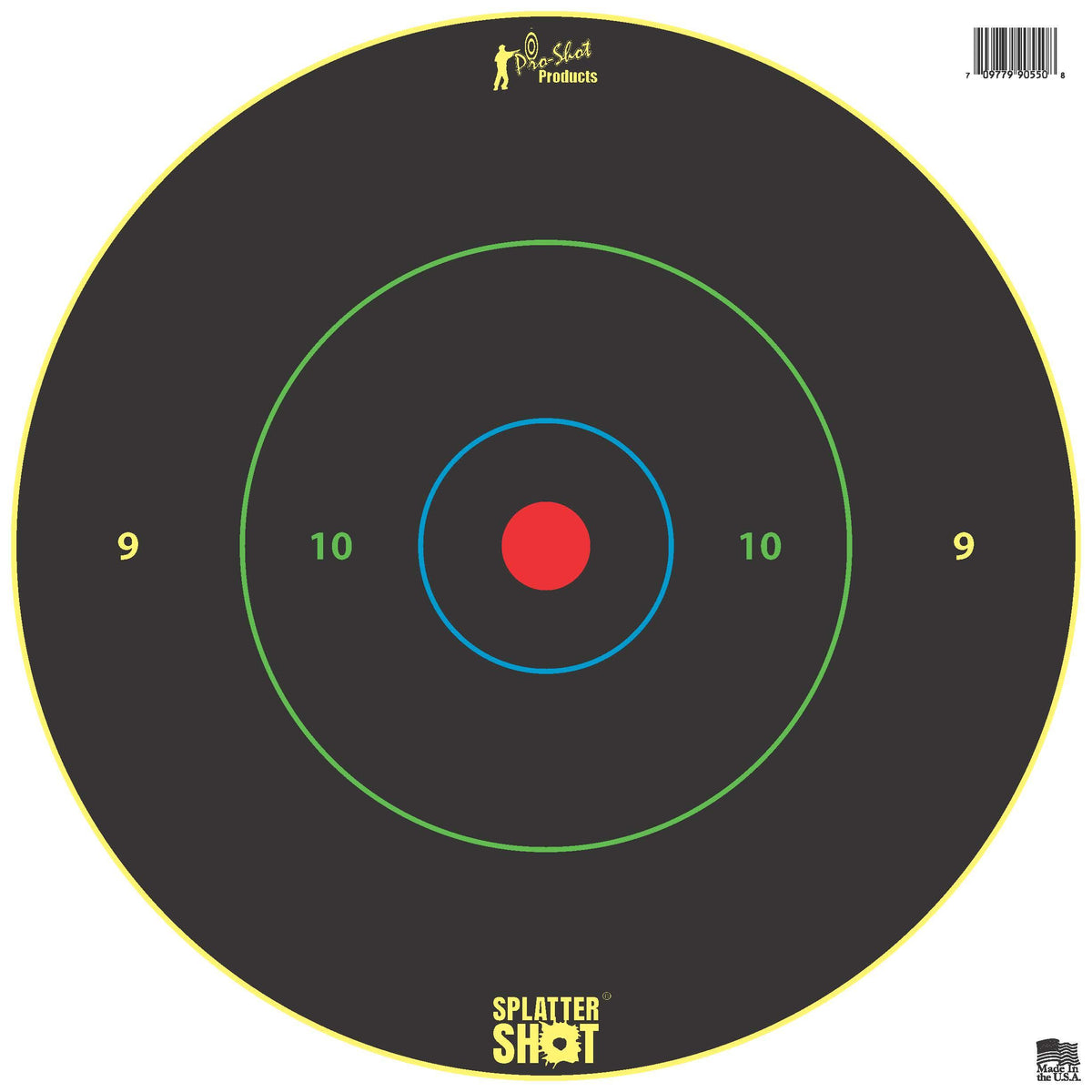Pro-Shot 12" Splattershot Bullseye Multi-Color Target Heavy Paper 5-Pack