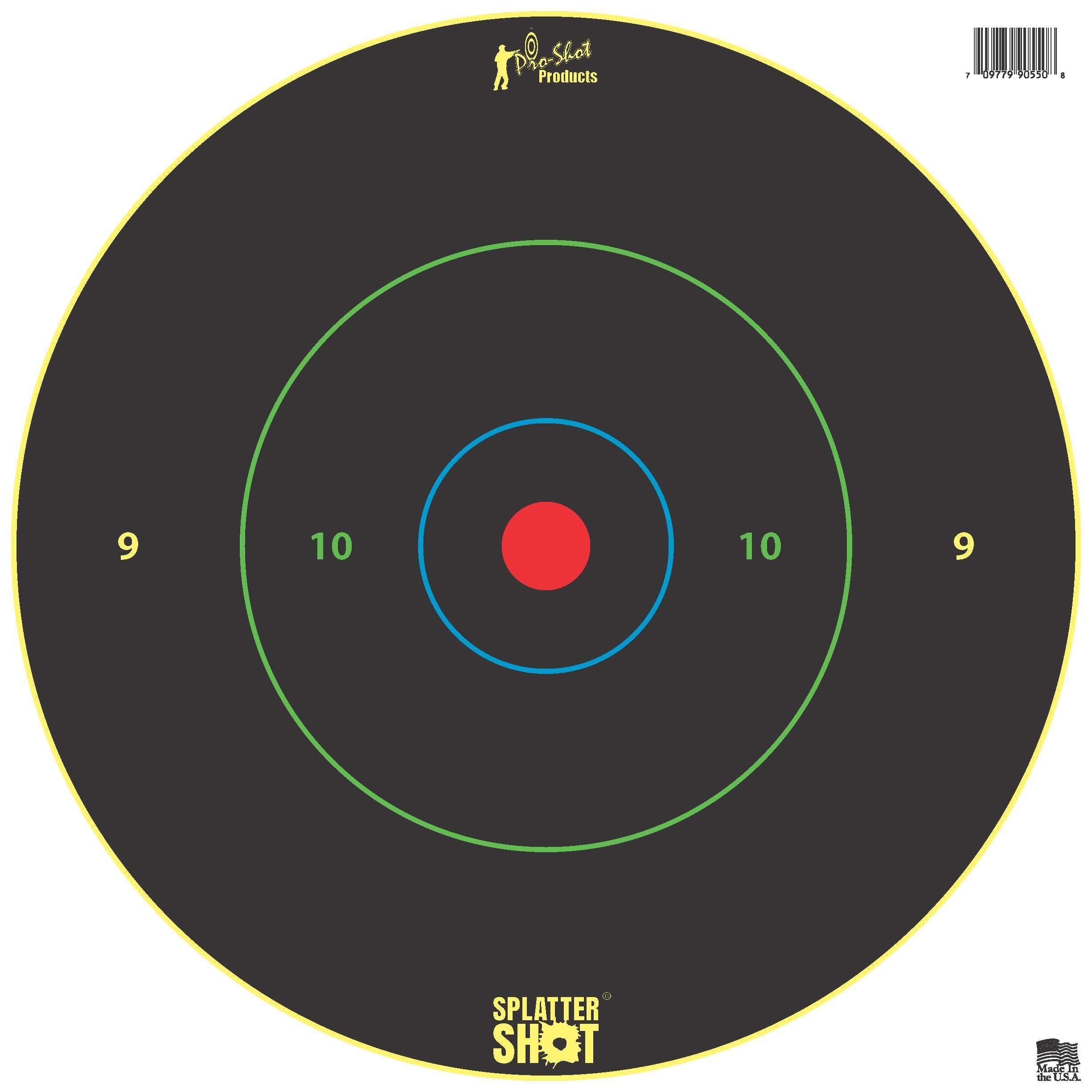 Pro-Shot 12" Splattershot Bullseye Multi-Color Target Heavy Paper 5-Pack