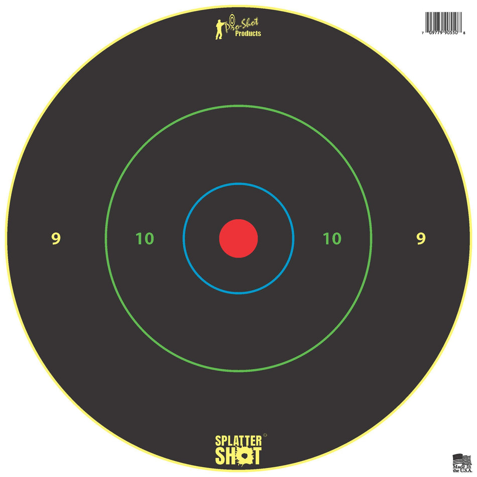 Pro-Shot 12" Splattershot Bullseye Multi-Color Target Heavy Paper 5-Pack