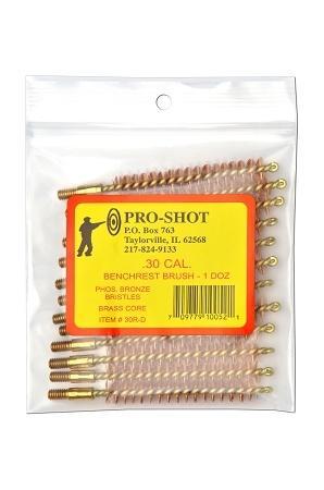 Pro-Shot Benchrest Bronze Bore Brush .30 Caliber for Rifles 12 per Pack
