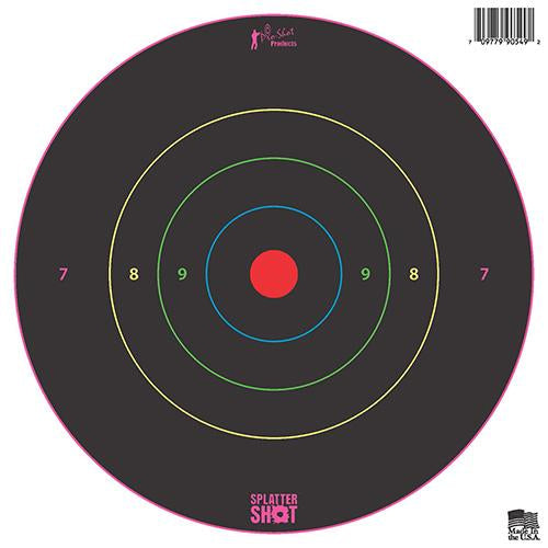 Pro-Shot Reactive 8" Bullseye Multi-Color Ring Targets Heavy Paper 6-Count