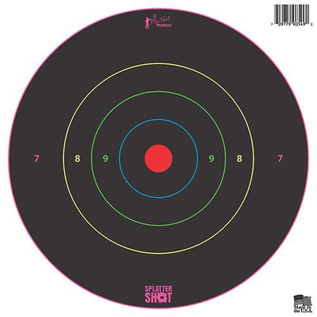 Pro-Shot Reactive 8" Bullseye Multi-Color Ring Targets Heavy Paper 6-Count