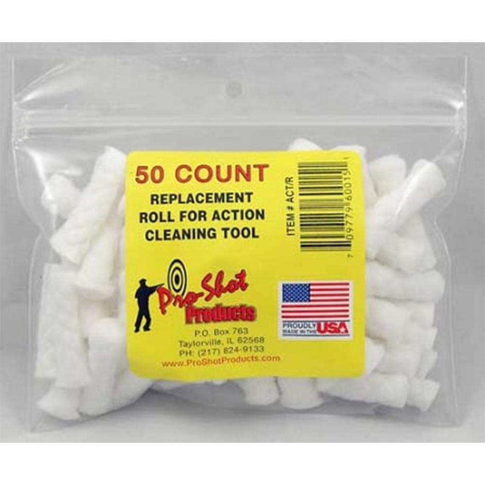 Pro-Shot 50ct Cotton Rolls Refill for Action Cleaning Tool