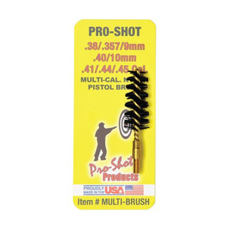 Pro-Shot Multi-Caliber Nylon Pistol Bore Brush .38 to .45 Brass Core