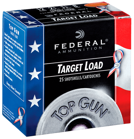 Federal 12 Gauge Shotgun Ammo Top Gun Special Edition Red, White & Blue 2.75 in 1-1/8 oz #8