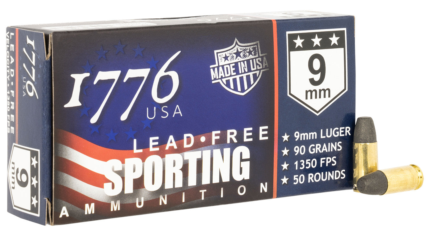 1776 USA lead-free Sporting 9mm Luger 90 gr lead-free Ball
