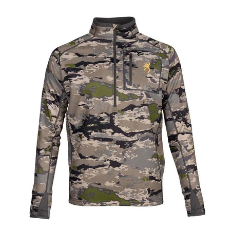 Browning Monroe 2XL Ovix Camo DWR-Coated 1/4 Zip Long Sleeve Shirt