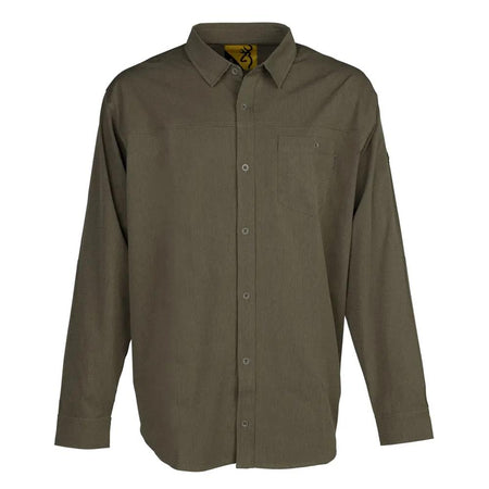 Browning Large Green Lightweight Polyester Button Down Long Sleeve Shirt