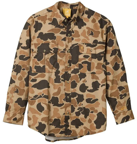 Browning Wasatch-CB Long Sleeve Camo Shirt Vintage Tan XL