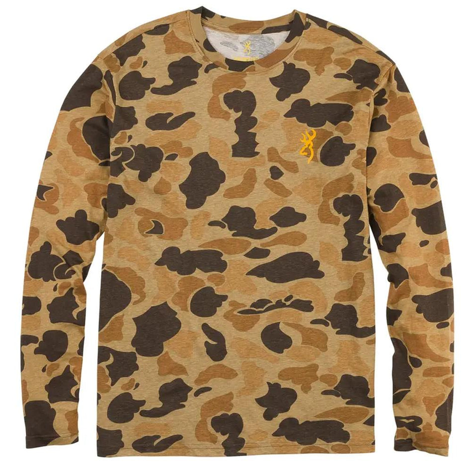 Browning Wasatch Long Sleeve Cotton T-Shirt Vintage Tan Camo XL