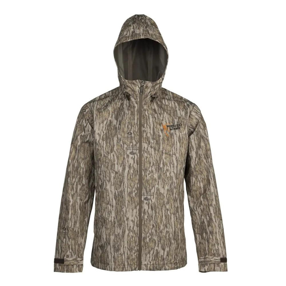 Browning Rain Shell Waterproof Breathable Hunting Jacket Mossy Oak Bottomland L