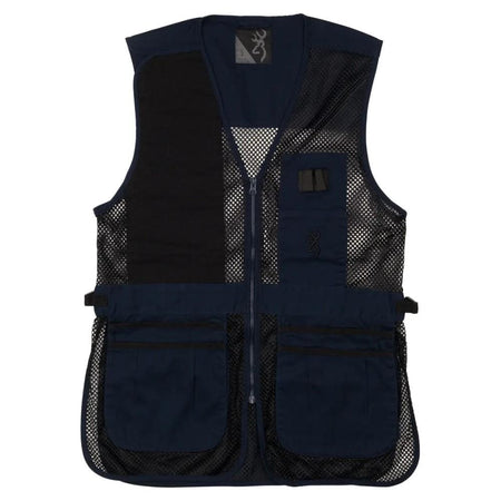 Browning Trapper Creek Mesh Shell Vest with Recoil Pad Pocket Navy Black M
