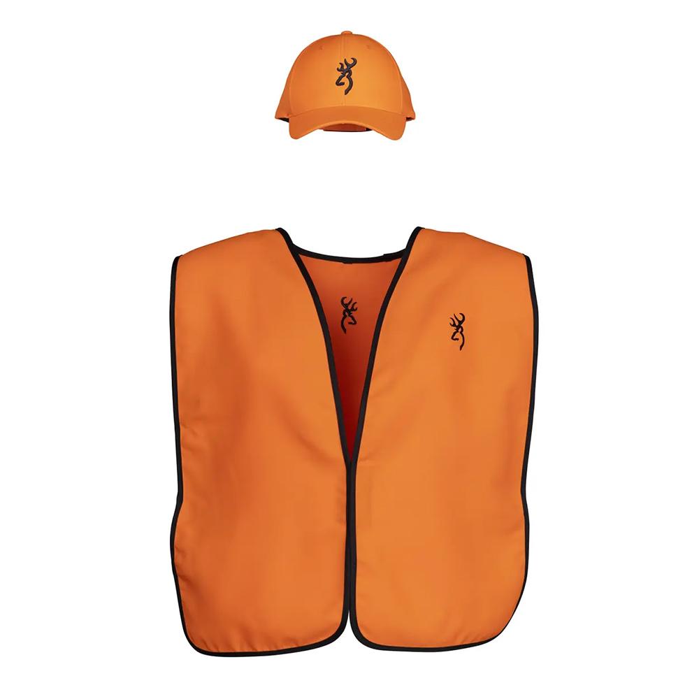 Browning Vest Cap Combo ANSI Blaze Orange Hunting Safety