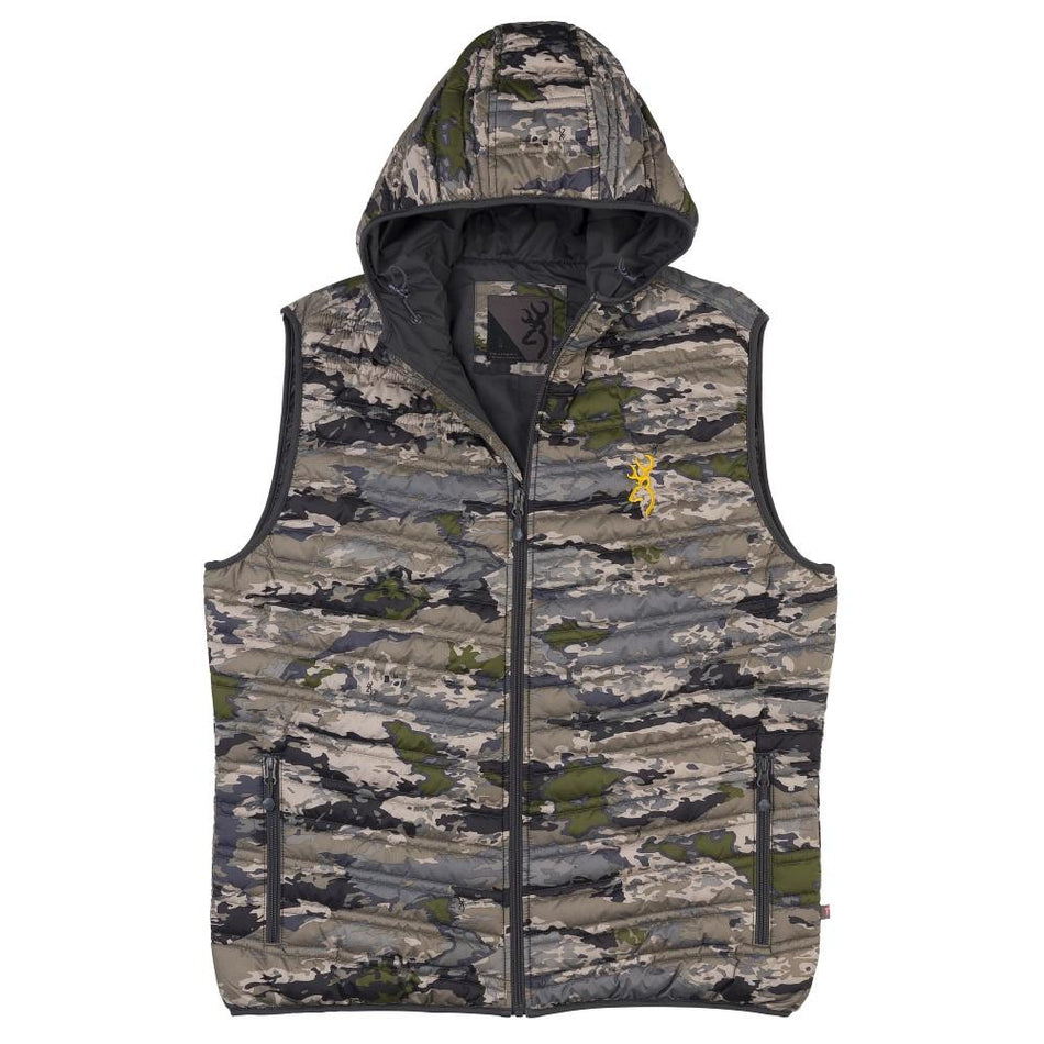 Browning Ovix Packable Hooded Puffer Vest PrimaLoft Silver Insulation S