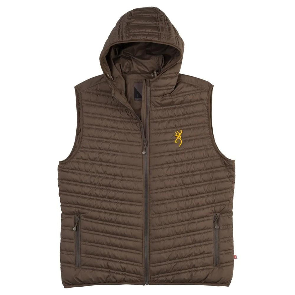 Browning Packable Hooded Puffer Vest Major Brown S