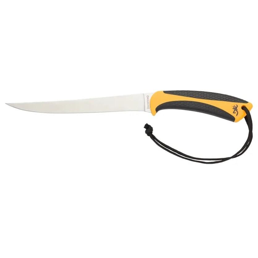 Browning White Water Fillet Knife 7-1/4" Flexible Stainless Blade Yellow