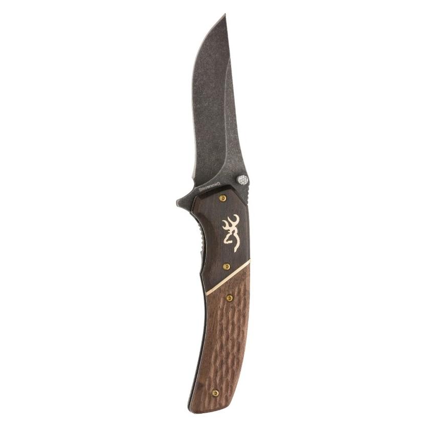Browning Buckmark Hunter Liner Lock Knife 3-1/2" Blade Hardwood Handle Large