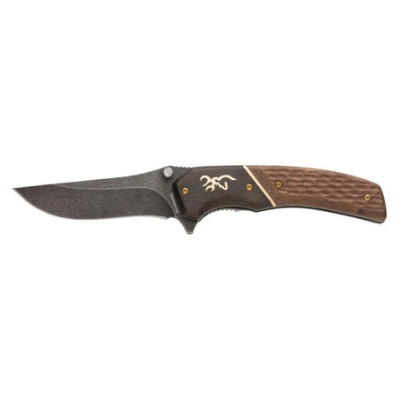 Browning Buckmark Hunter Liner Lock Knife 3-1/2" Blade Hardwood Handle Large