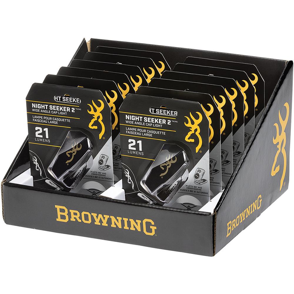 Browning Night Seeker 2 Wide Angle Hat Light 21 Lumens Display Pack of 12