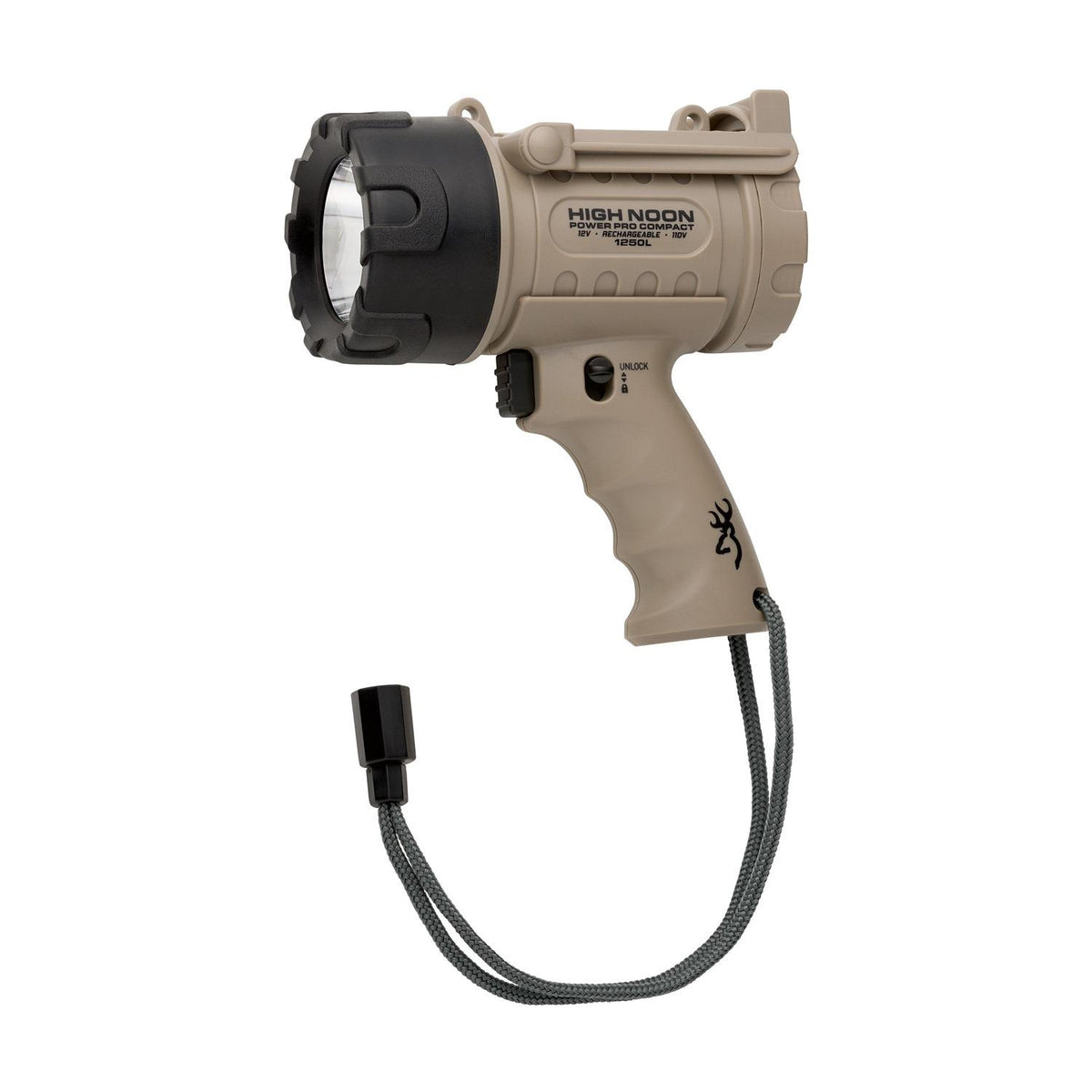 Browning High Noon Power Pro Compact Spotlight 680-Yard Beam 1250 Lumens Coyote Tan